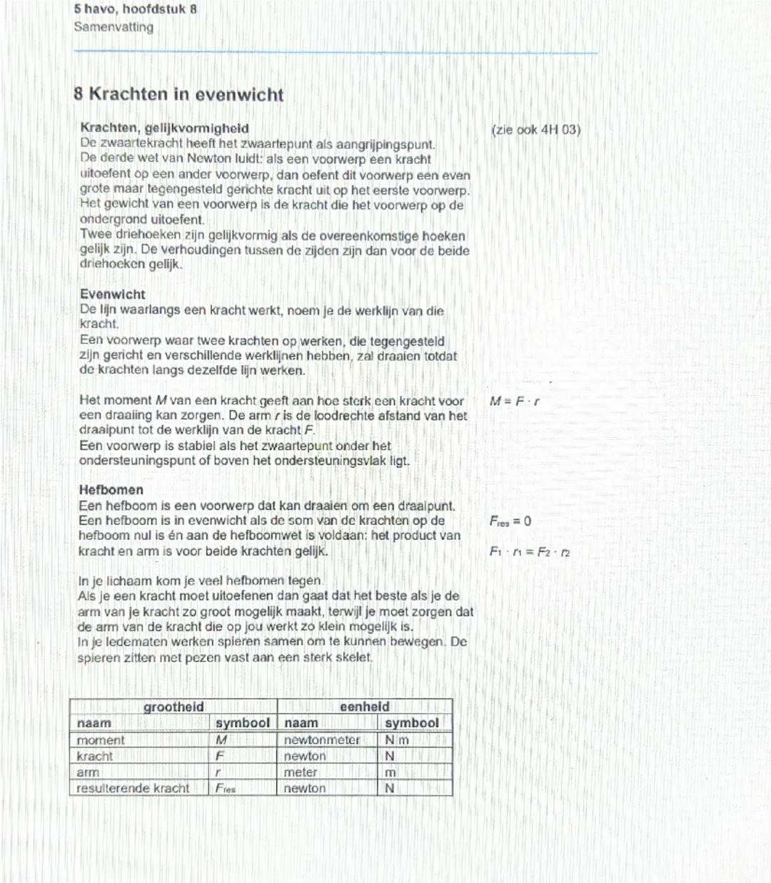 Natuurkunde krachten in evenwicht
