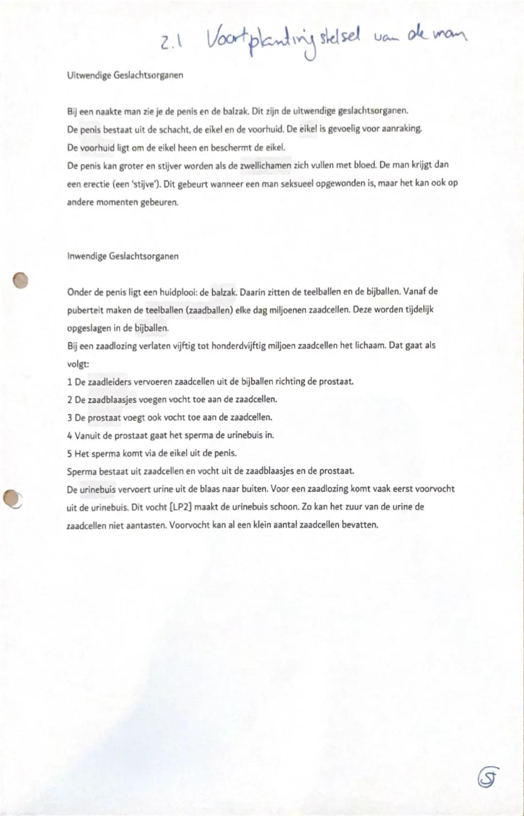 2.1 Voortplanting stelsel van de man
Uitwendige Geslachtsorganen
Bij een naakte man zie je de penis en de balzak. Dit zijn de uitwendige ges