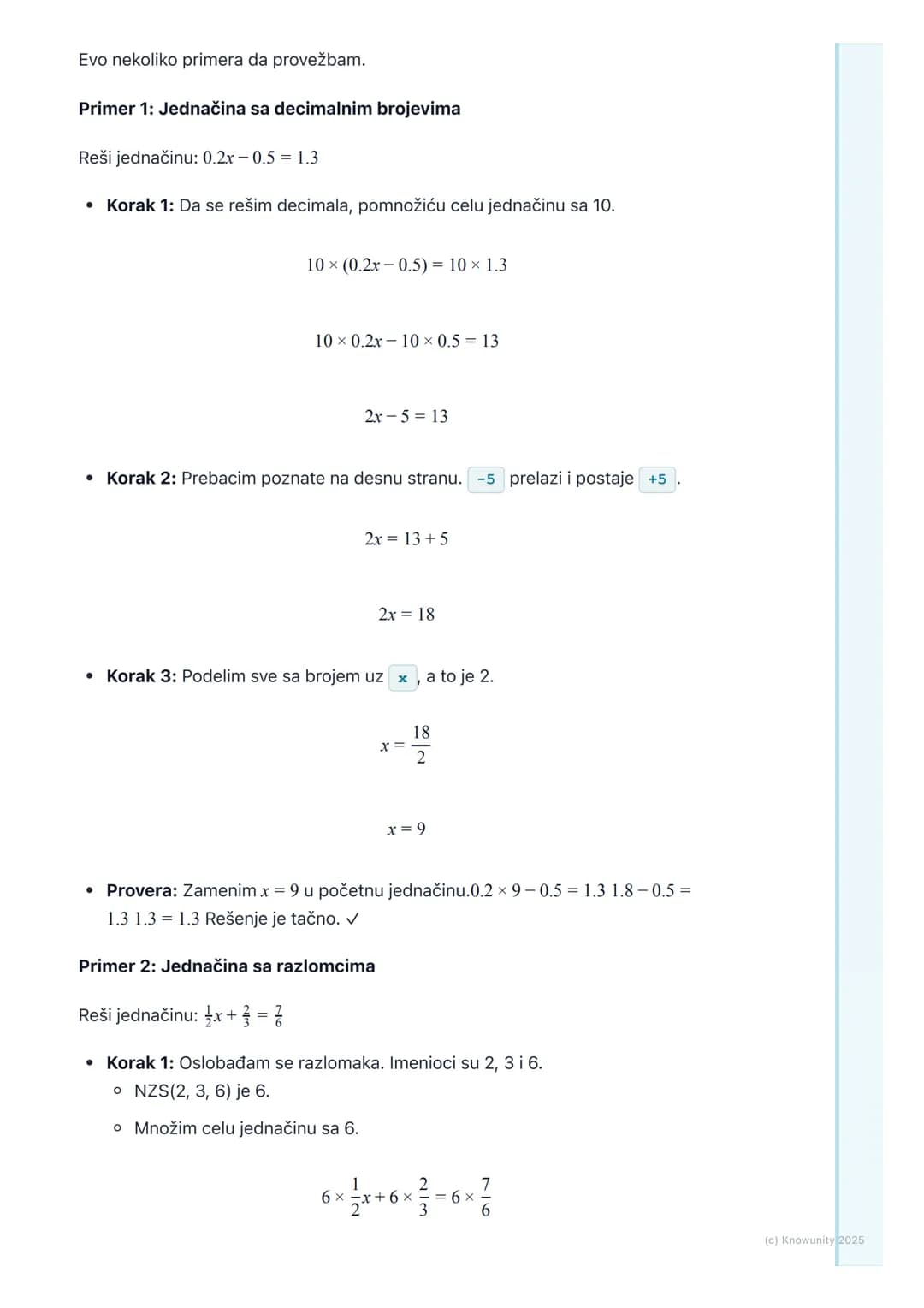 # Rešavanje jednačina sa
racionalnim brojevima

Uvod u rešavanje jednačina

Jednačine su kao vage koje su u ravnoteži. Šta god da uradimo na