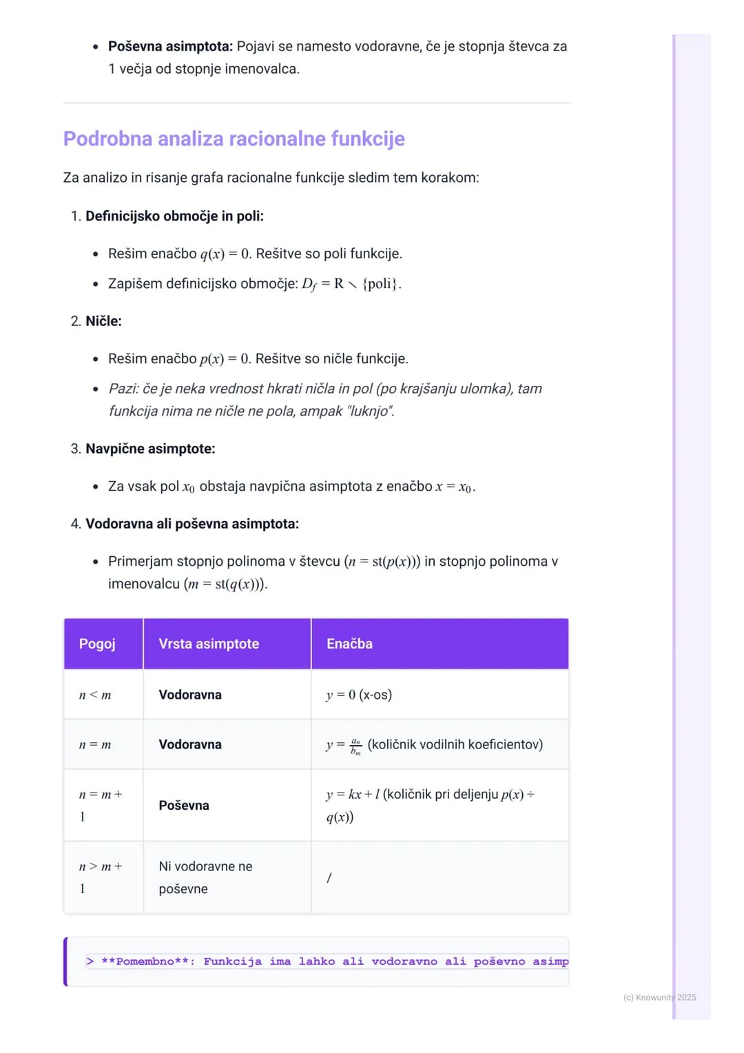 # Racionalne funkcije

Uvod v racionalne funkcije

Racionalna funkcija je funkcija, ki je določena kot kvocient dveh polinomov.
Splošna obli