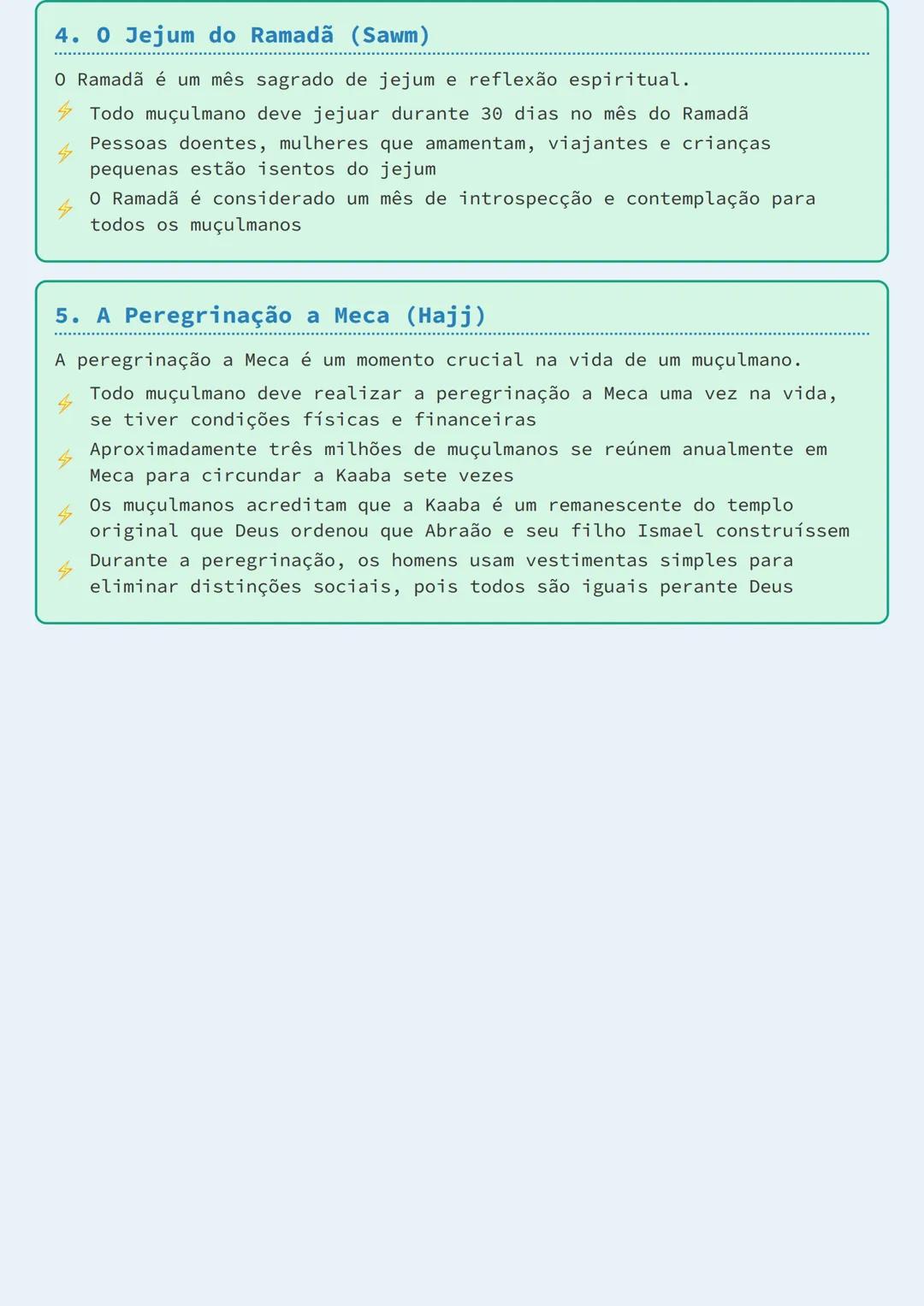 # Os Cinco Pilares do Islã

Introdução aos Cinco Pilares

Os Cinco Pilares do Islã são os fundamentos básicos da fé muçulmana,
representando