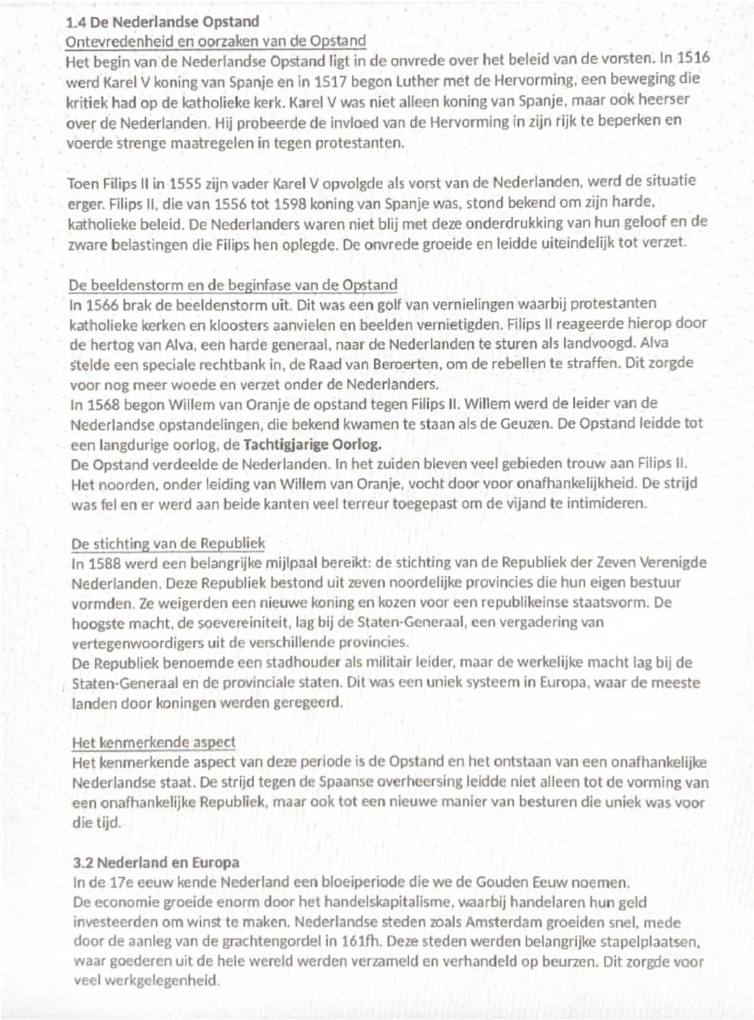 1.4 De Nederlandse Opstand
Ontevredenheid en oorzaken van de Opstand
Het begin van de Nederlandse Opstand ligt in de onvrede over het beleid