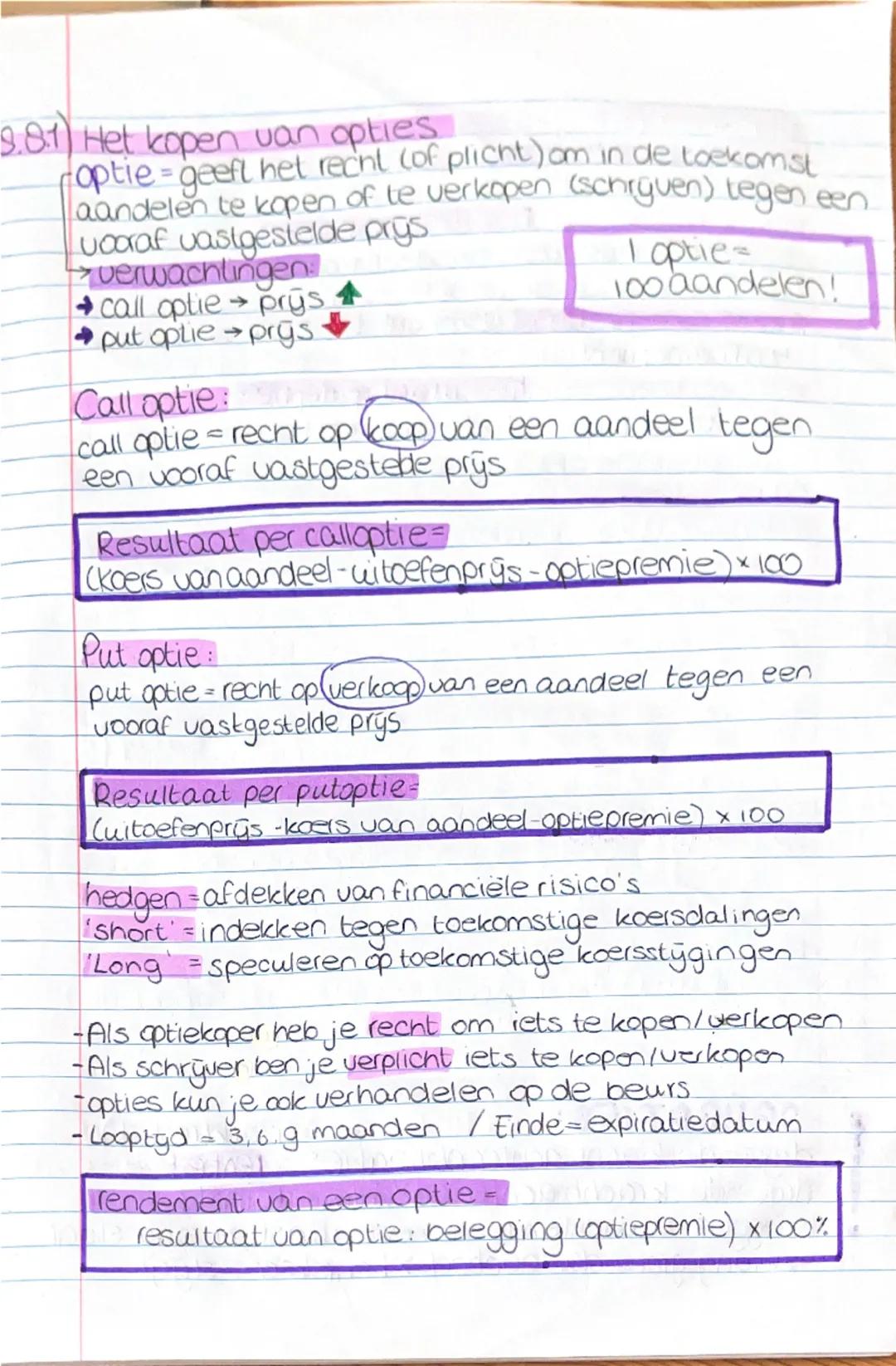 HOOFDSEUR Beliggen
Interest = het percentage dat (meestal jaarlyks) over
spaargeld wordt ontvangen.
Rendement = ontvangen geld in verhouding