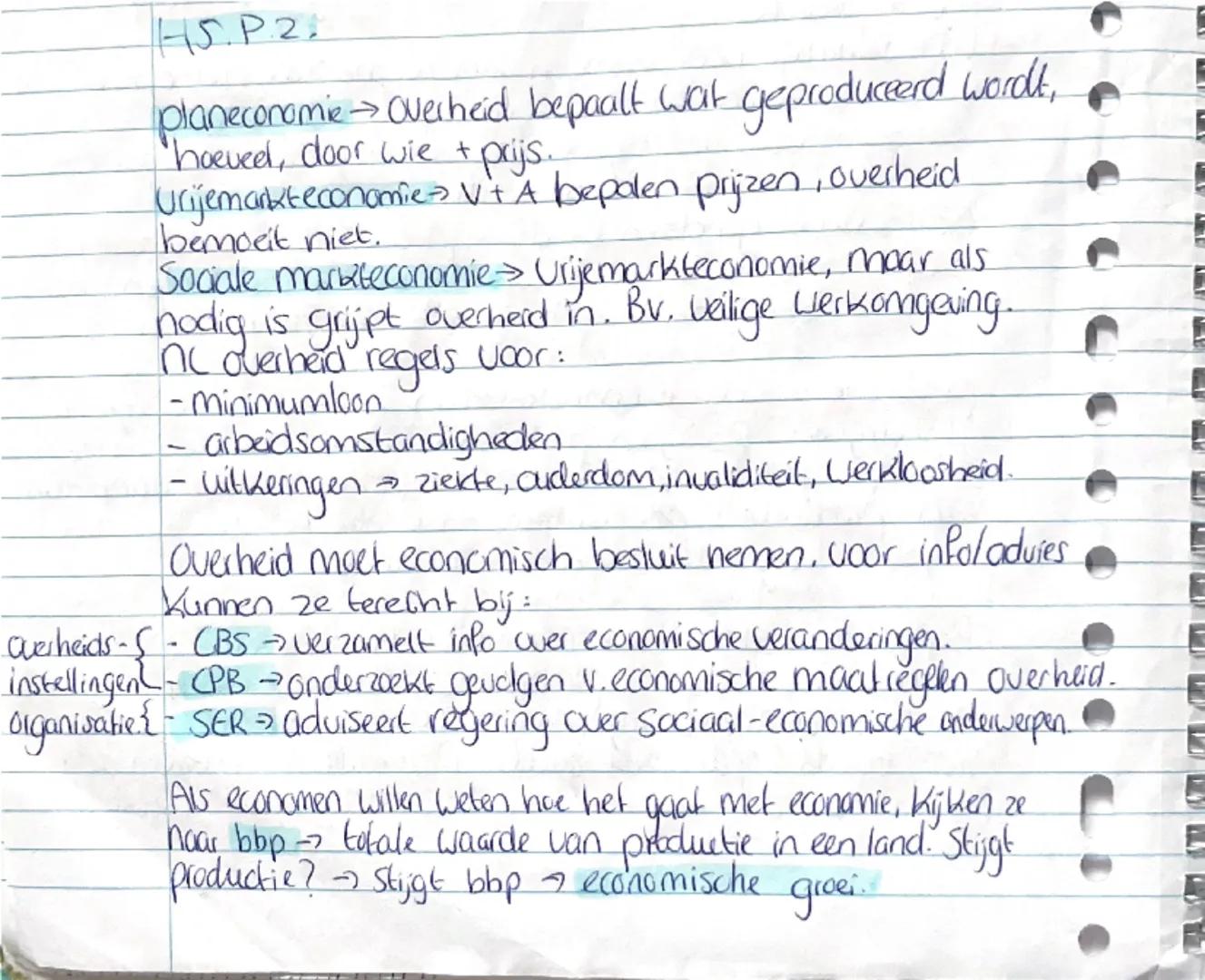 ## HS.P.2.

planeconomie → Overheid bepaalt wat geproduceerd wordt,
hoeveel, door wie + prijs.
Vrije markteconomie → V+A bepalen prijzen, ov