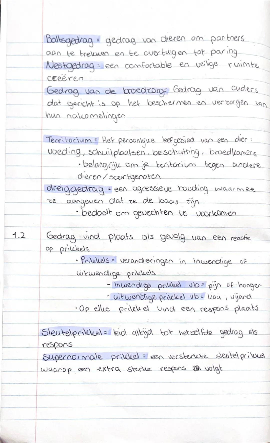 1
Biologie samenvatting SO 1.1 t/m 1.5
Gedrag = alles wat een mens/dier doet, gedrag komt tot stand
door
- spieren of klieren
- Gedrag kan s