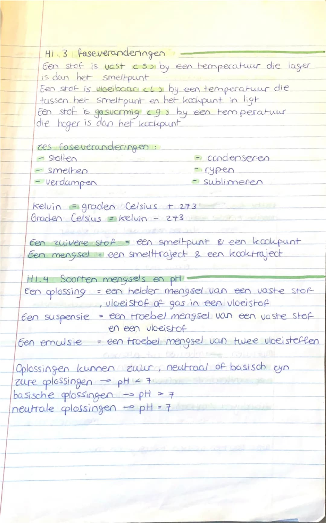 # H1 Scheikunde is overal

## H1.1 Stofeigenschappen

Scheikunde  $\longrightarrow$ Stoffen & chemische reacties
een zuivere stof  $\longrig