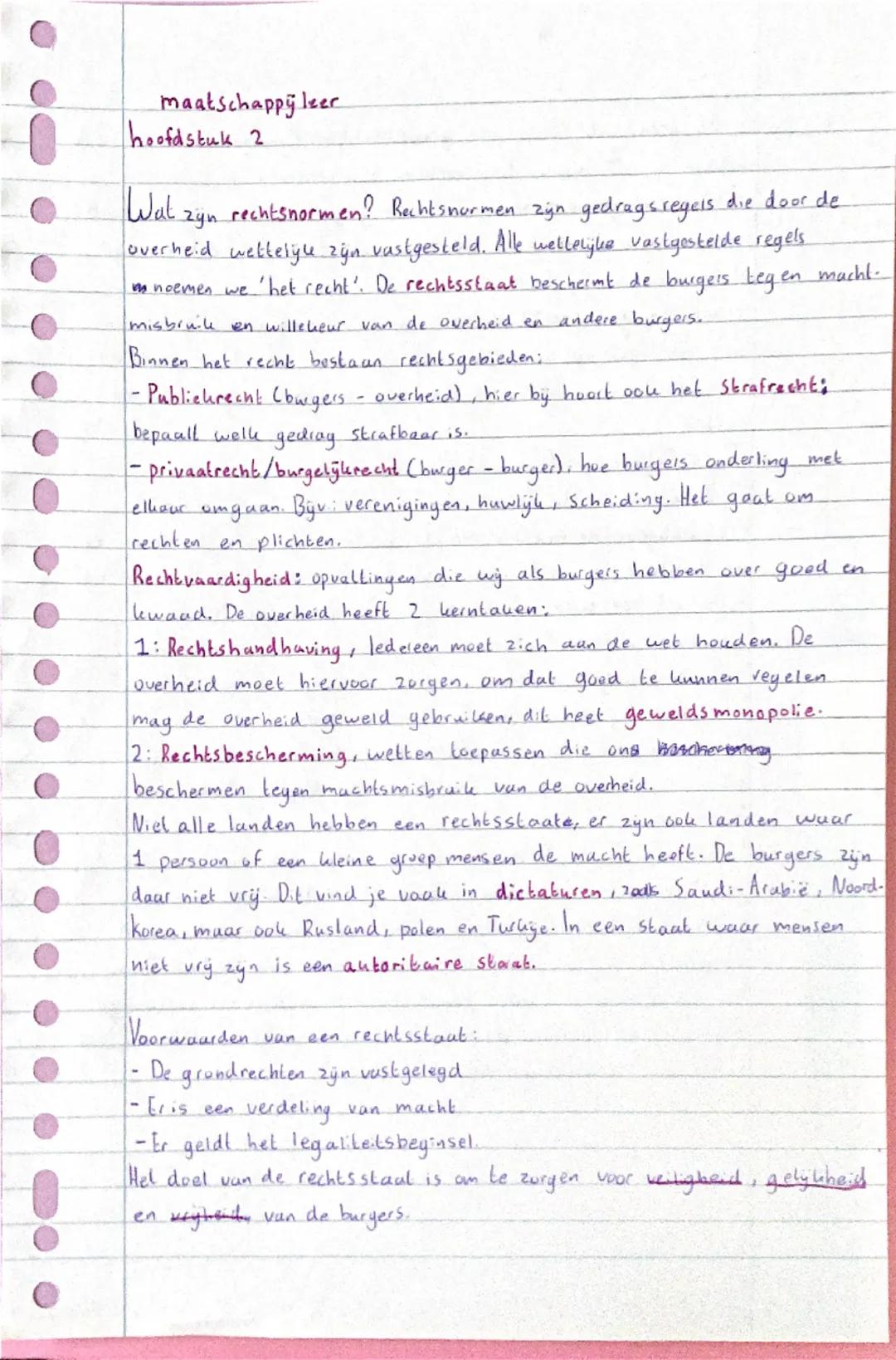 maatschappy leer

hoofdstuk 2

Wat zyn rechtsnormen? Rechtsnormen zijn gedragsregels die door de
overheid wettelijk zijn vastgesteld. Alle w
