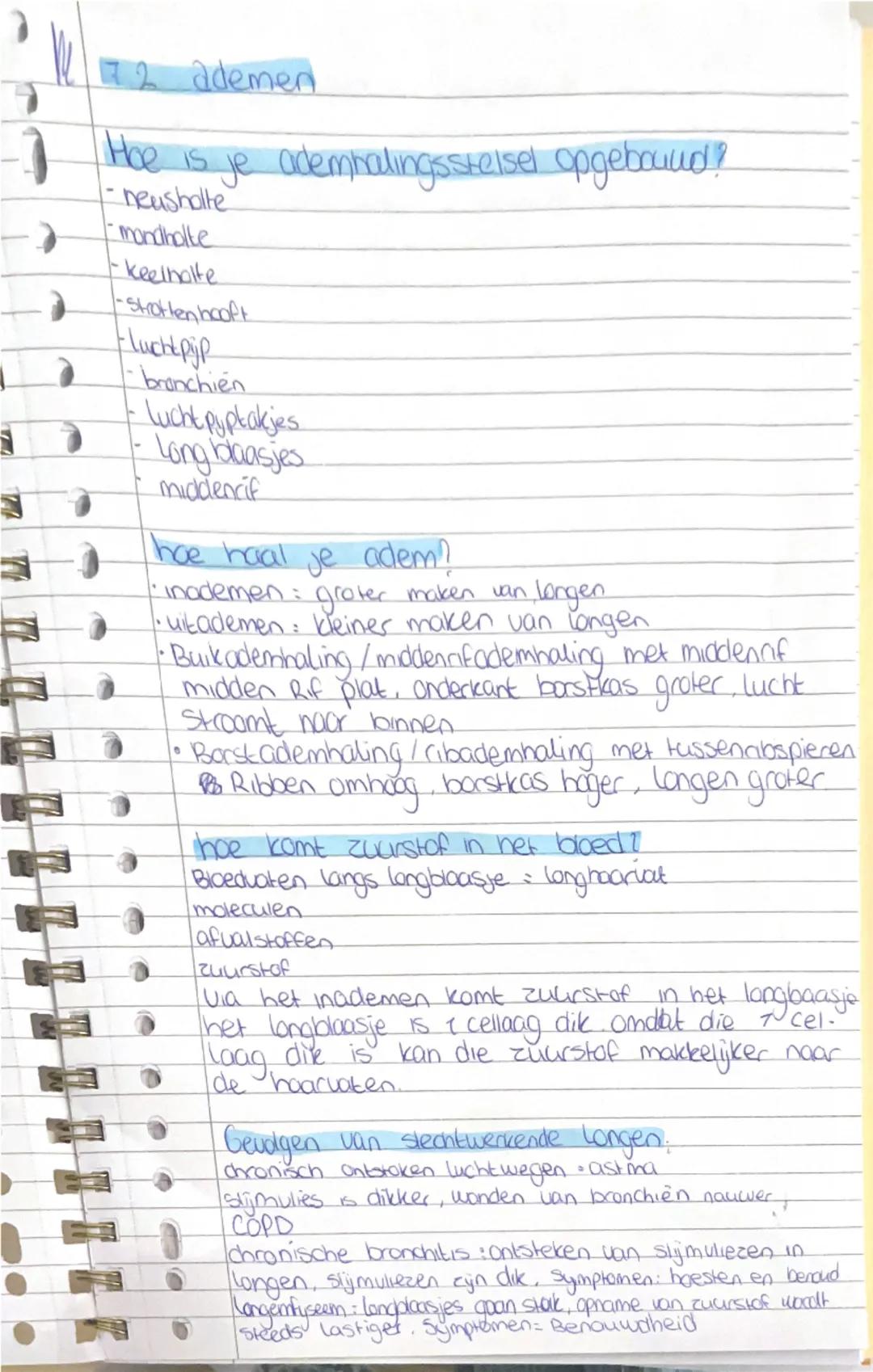 Biologie
ademen en elen 7.1 alles werkt samen.

Waaruit bestaat het lichaam?
- cellen $\rightarrow$ weefsels $\rightarrow$ organen $\rightar