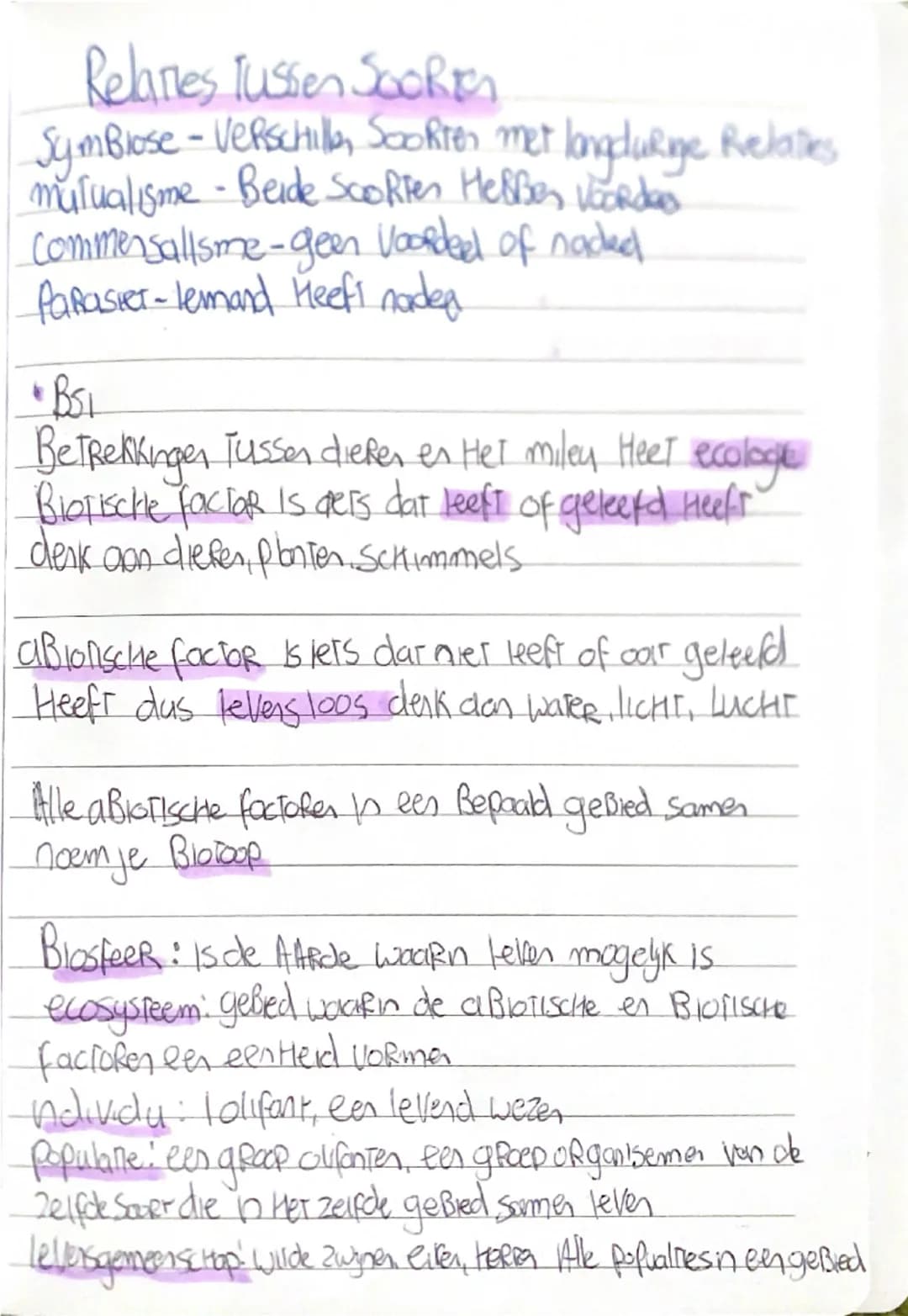 Biologie samenvatting 