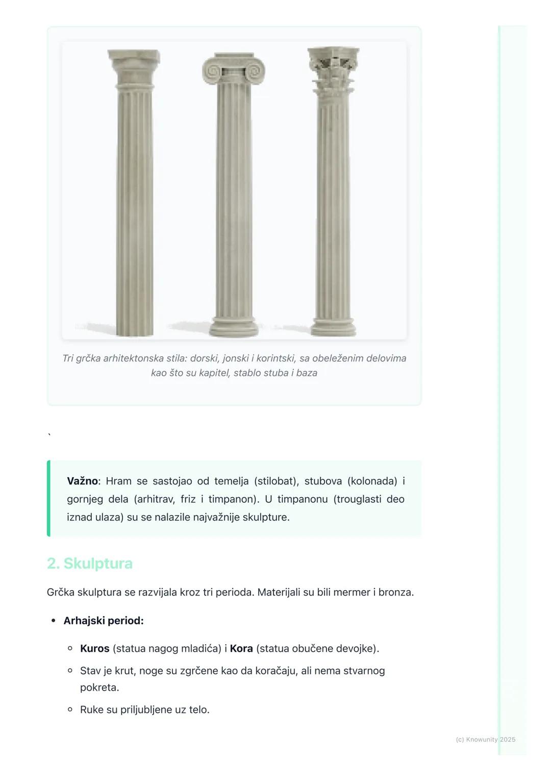 # Umetnost stare Grčke

## Uvod u umetnost stare Grčke

Grčka umetnost je temelj zapadne civilizacije. Nije se bavila samo lepim, već je
tra