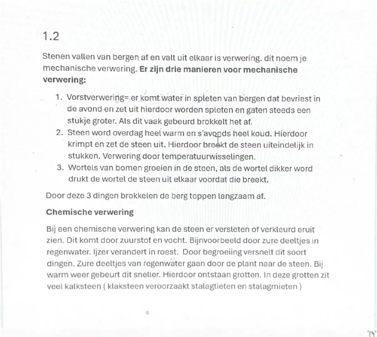 # 1.1

in de himalaya vind je veel fossielen. Dit komt doordat rivieren die aan een oceaan vast
zaten zand en klei meenemen, dit word naar d
