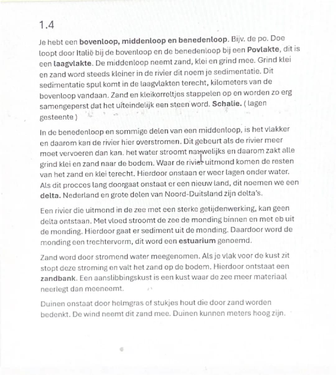# 1.1

in de himalaya vind je veel fossielen. Dit komt doordat rivieren die aan een oceaan vast
zaten zand en klei meenemen, dit word naar d