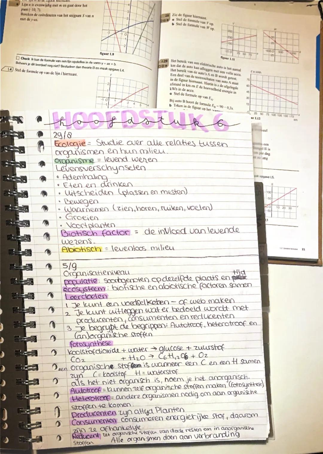 ## HOOFDSTUK 6

29/8
*Ecologie = Studie over alle relaties tussen organismen en hun milieu.
*organisme = levend wezen.
Levensverschijnselen
