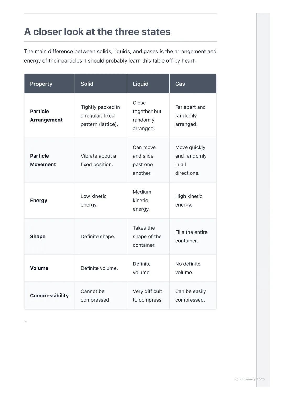# States of Matter

## An introduction to states of matter

Everything around us is made of matter. Matter is just the 'stuff' that things
a