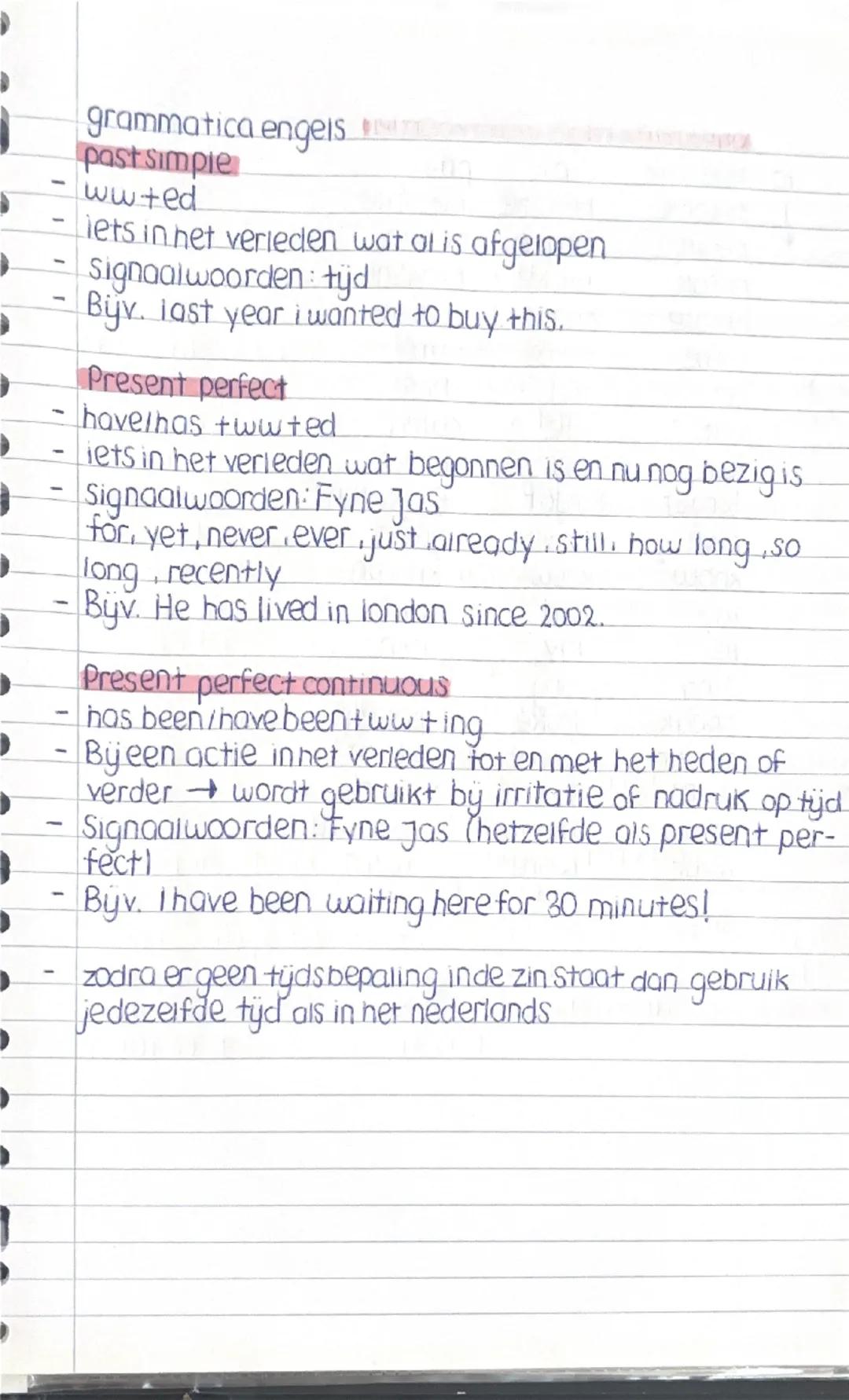 grammatica engels past simple, present perfect & present perfect continuous