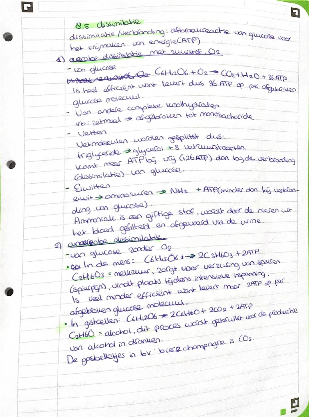 8.1 chemie in cellen
Stofwisseling: alle processen in een organiome wear.
Chemische omzetting plaatsvindt.
organische stoffen: stoffen die g