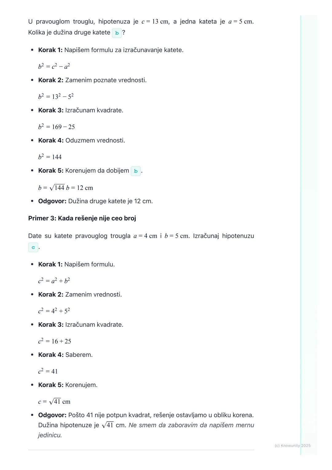 # Pitagorina teorema

Šta je Pitagorina teorema?

Pitagorina teorema je jedna od najvažnijih teorema u matematici. Ona opisuje
vezu između s