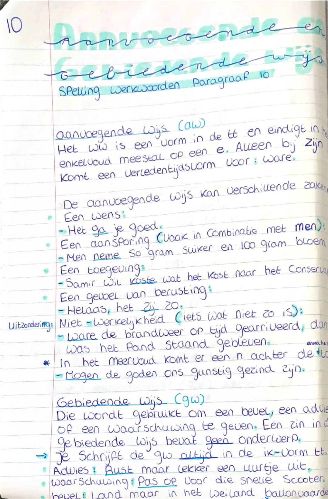 10
# Aanvocoende
en
## oebiedende wys
Spelling werkwoorden Paragraaf 10

aanvoegende wijs (aw)
Het ww is een vorm in de tt en eindigt in
enk