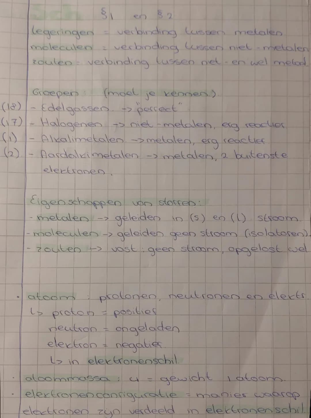 §1 en 82
legeringen = verbinding tussen metalen.
moleculen = verbinding tussen niet-metalen
zouten = verbinding tussen niet - en wel metalen