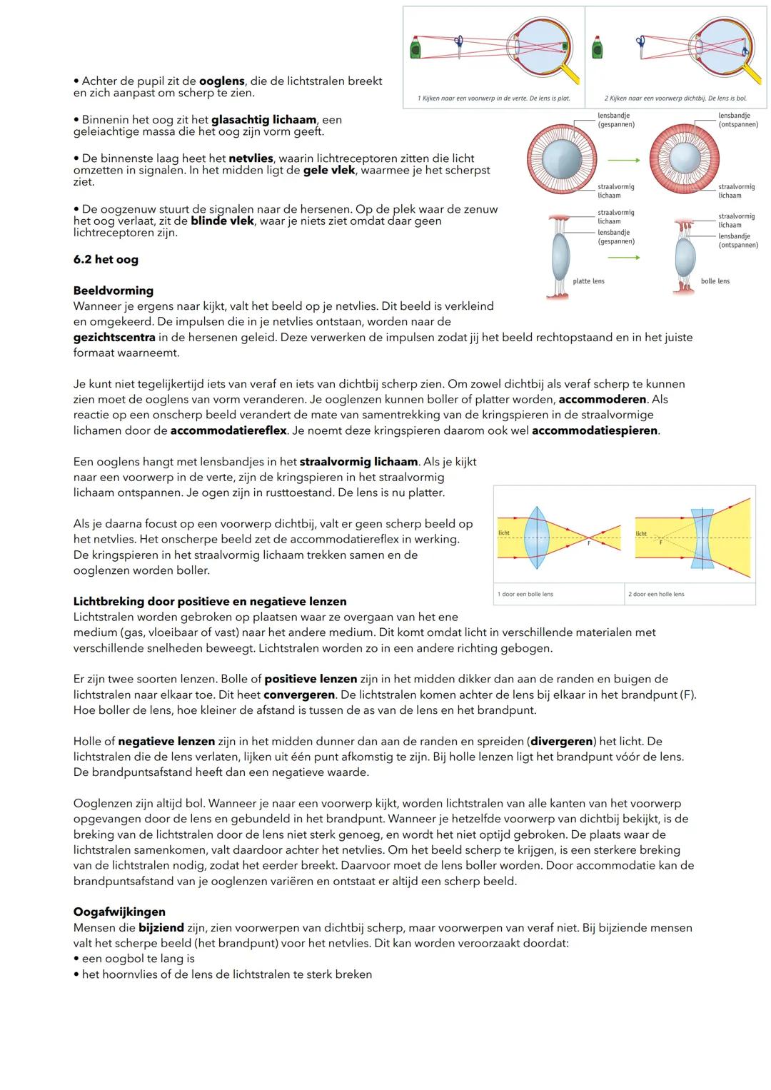 # Waarneming en gedrag
## 6.1 zintuigen
**Interne en externe prikkels**
* Er bestaan veel verschillende zintuigen. In de groene gebieden