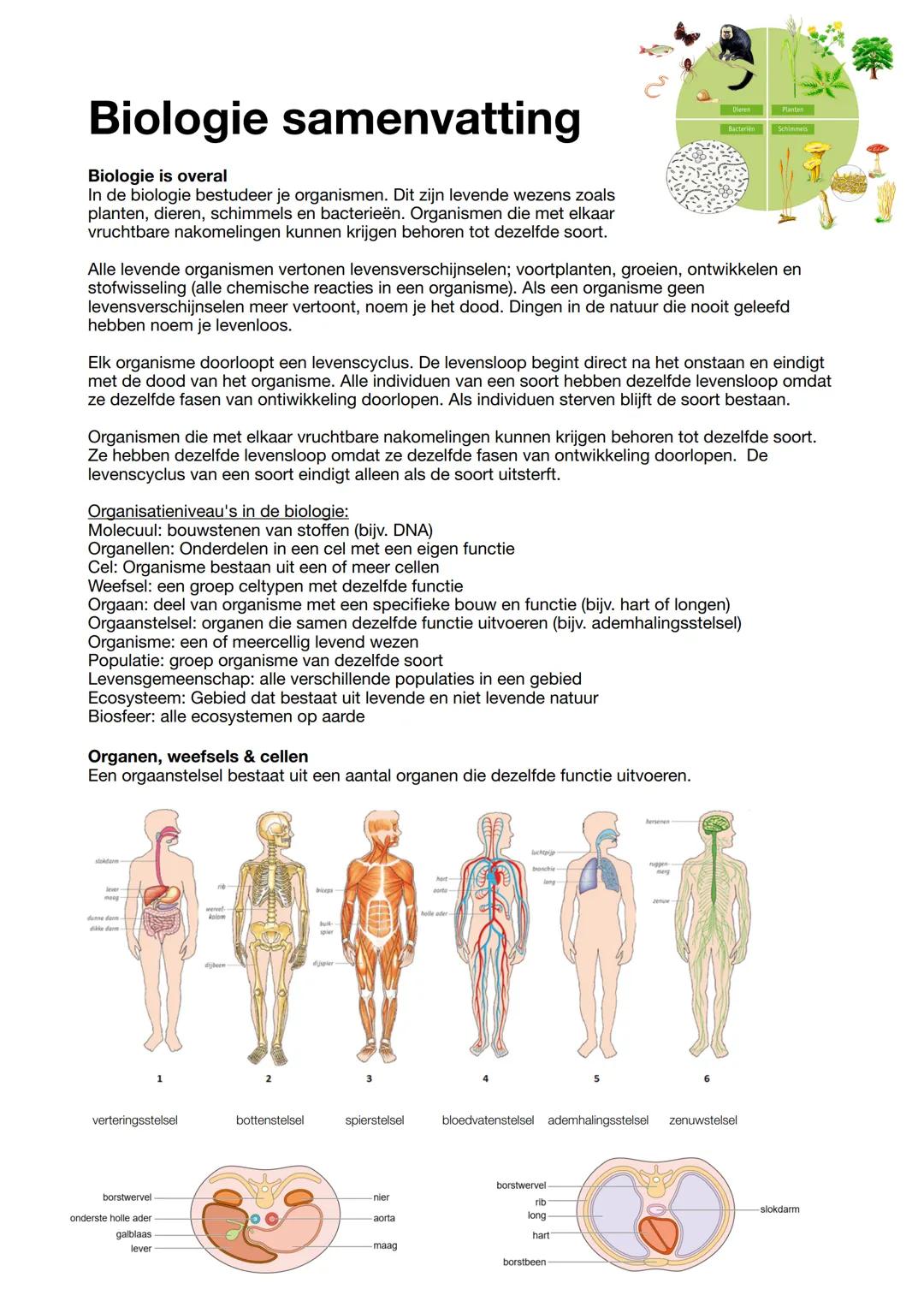 Inleiding in de biologie thema 1