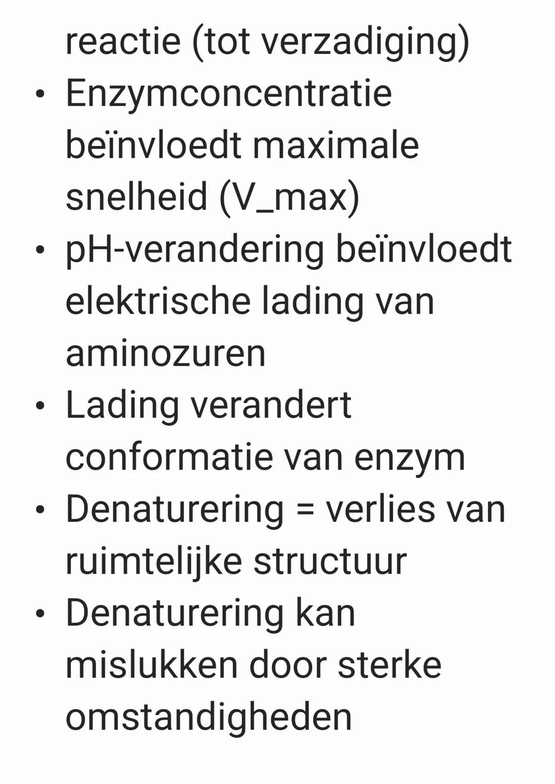 • Enzymen zijn eiwitten
• Ze versnellen of maken
reacties mogelijk
• Ze verlagen de
activeringsenergie
• Werking door binding
substraat
• Su