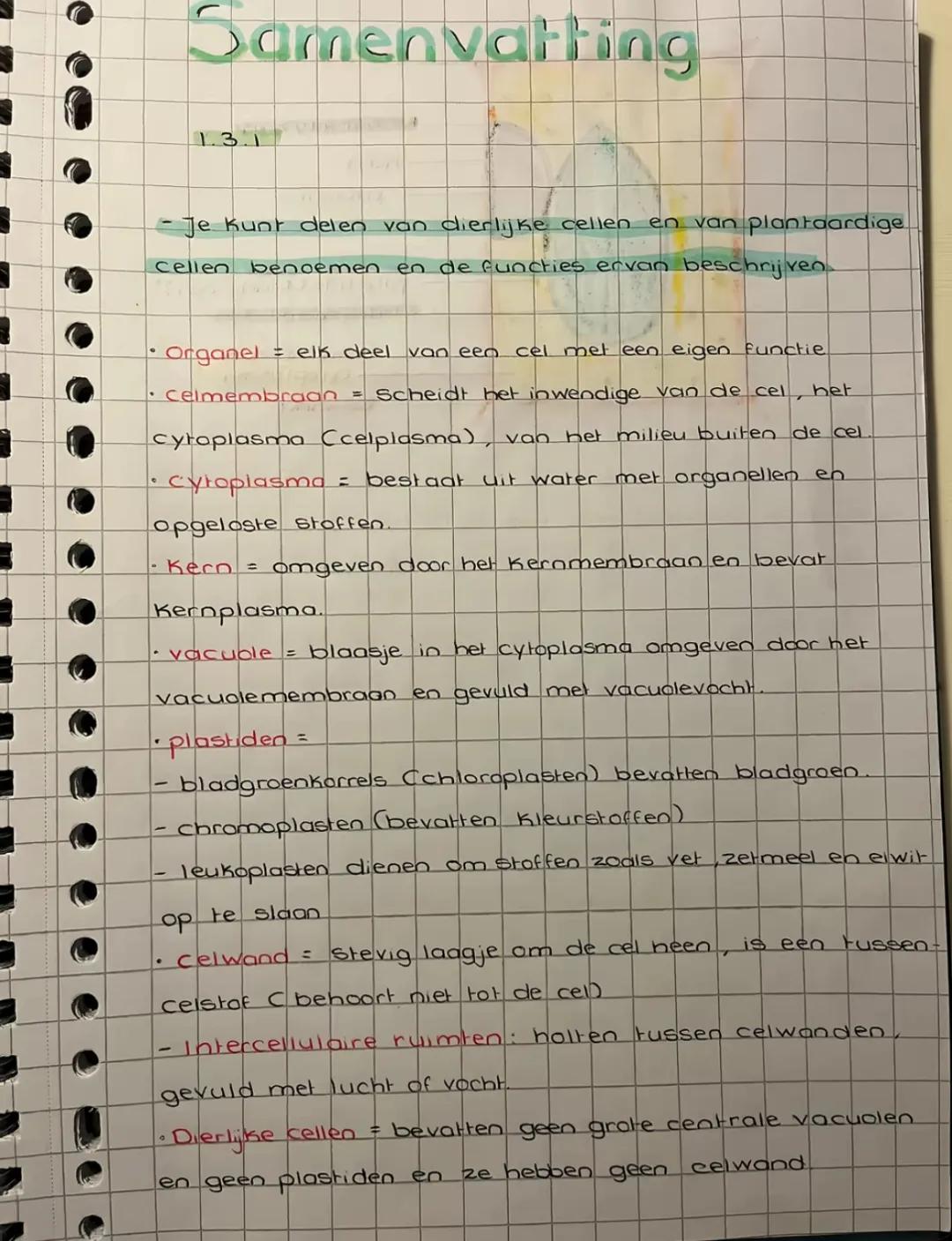 Biologie Thema 1 Samenvatting 1.3.1 • Biologie Voor Jou