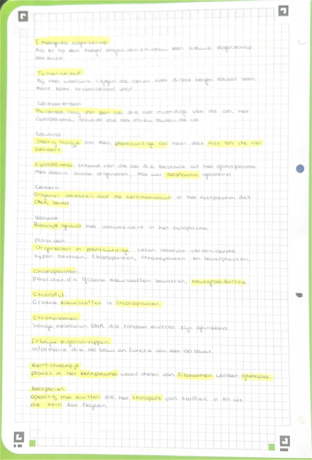 Organismen:
Levende vezens zoals planten, dieren, schimmers en bacterien
Stofwisseling:
Alle chemische (scheikundige) reacties in een organi