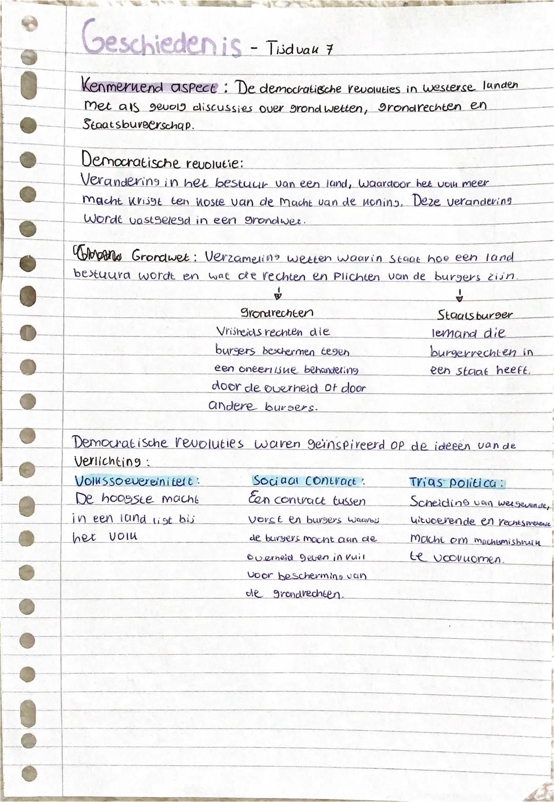 ## Geschiedenis - Tijdvak 7
**Kenmerkend aspect**: Rationeel Optimisme en 'verlicht denken' dat werd
toegepast op alle terreinen van de sam