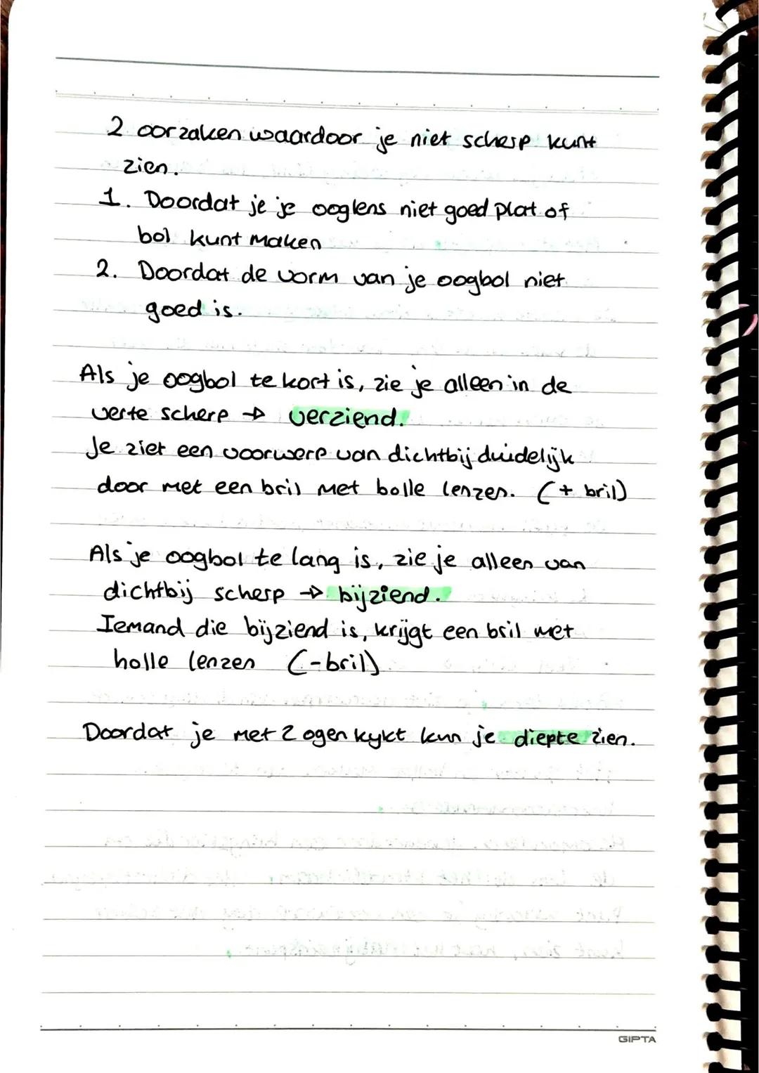 3.2
Biologie
De Oog
• De iris is het gekleurde deel van het oog.
• Het zwarte rondje in de iris heet pupil.
↳ Het licht dat je oog binnenval