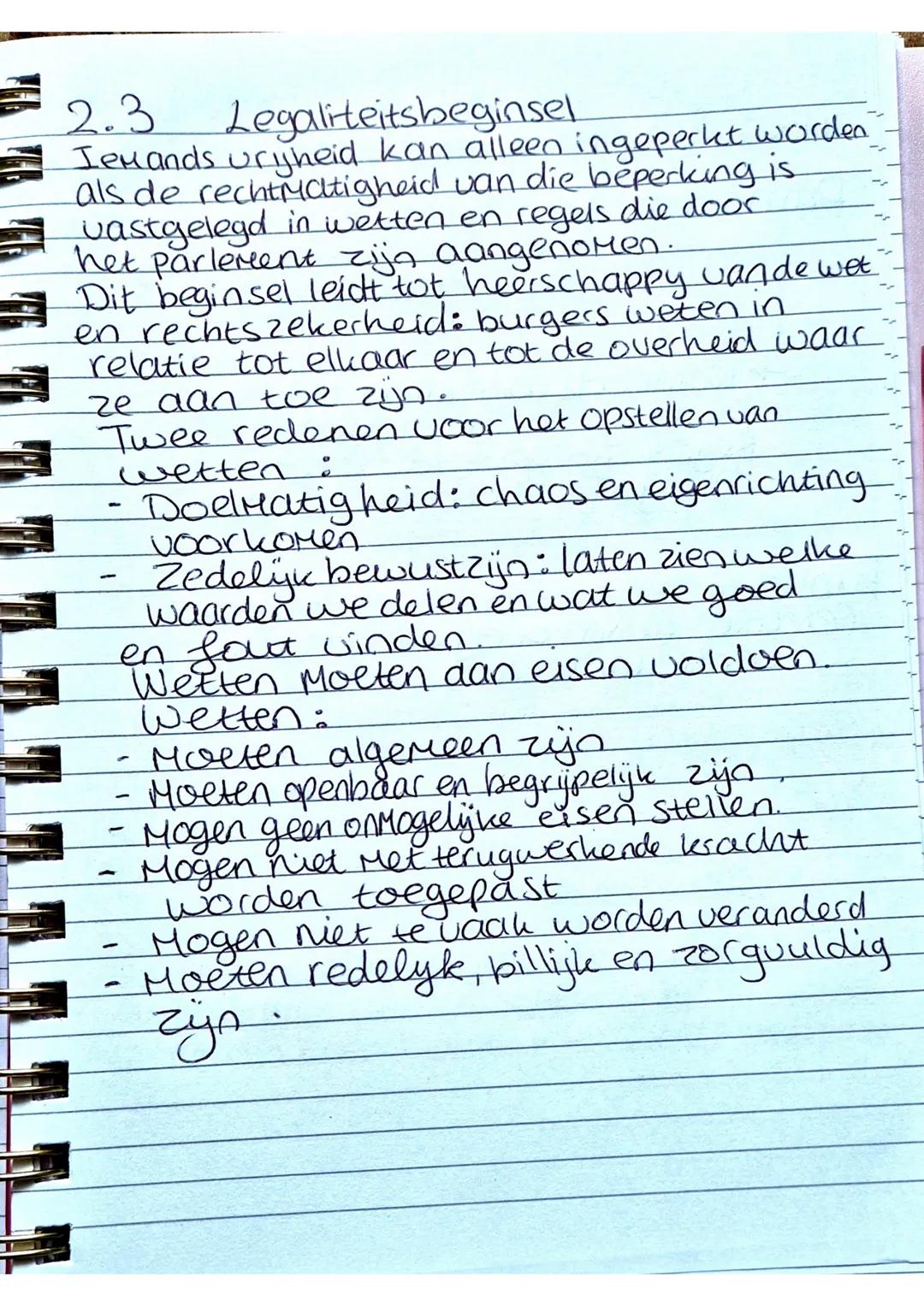 Maatschappijleer hoofdstuk 2.3 rechtsstaat
