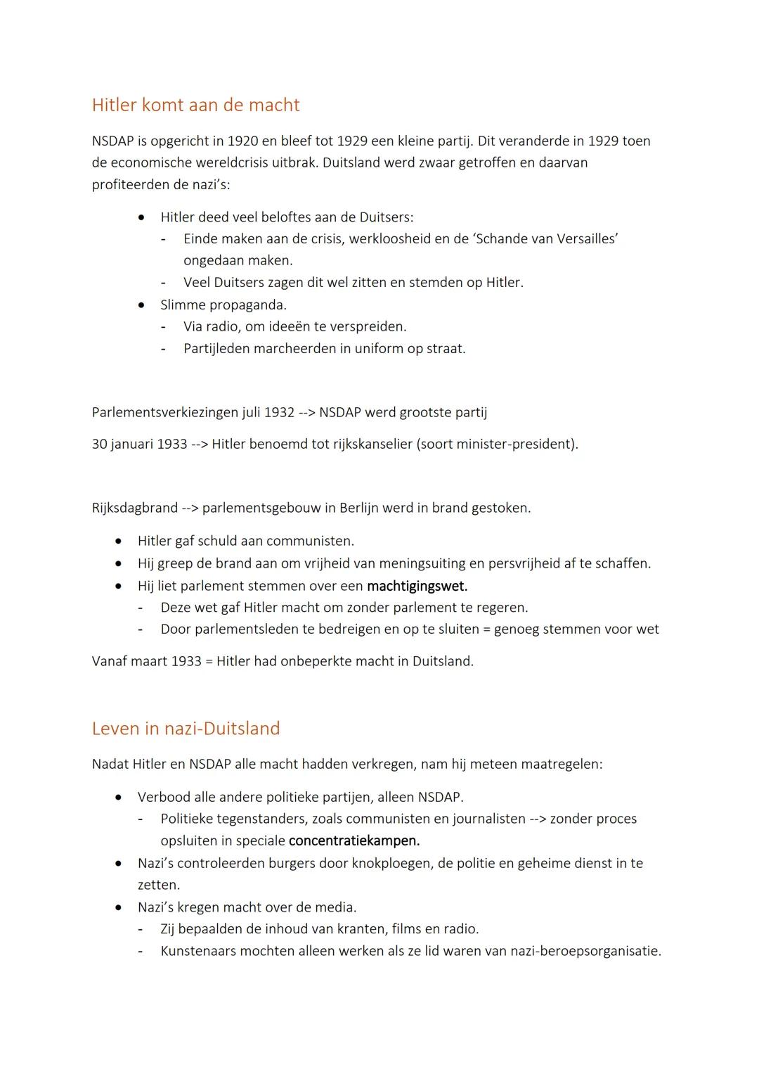 3.1 Het nationaalsocialisme
De nazi-ideologie
Duitsland was erg ontevreden na de Eerste Wereldoorlog, ze waren boos over Verdrag van
Versail