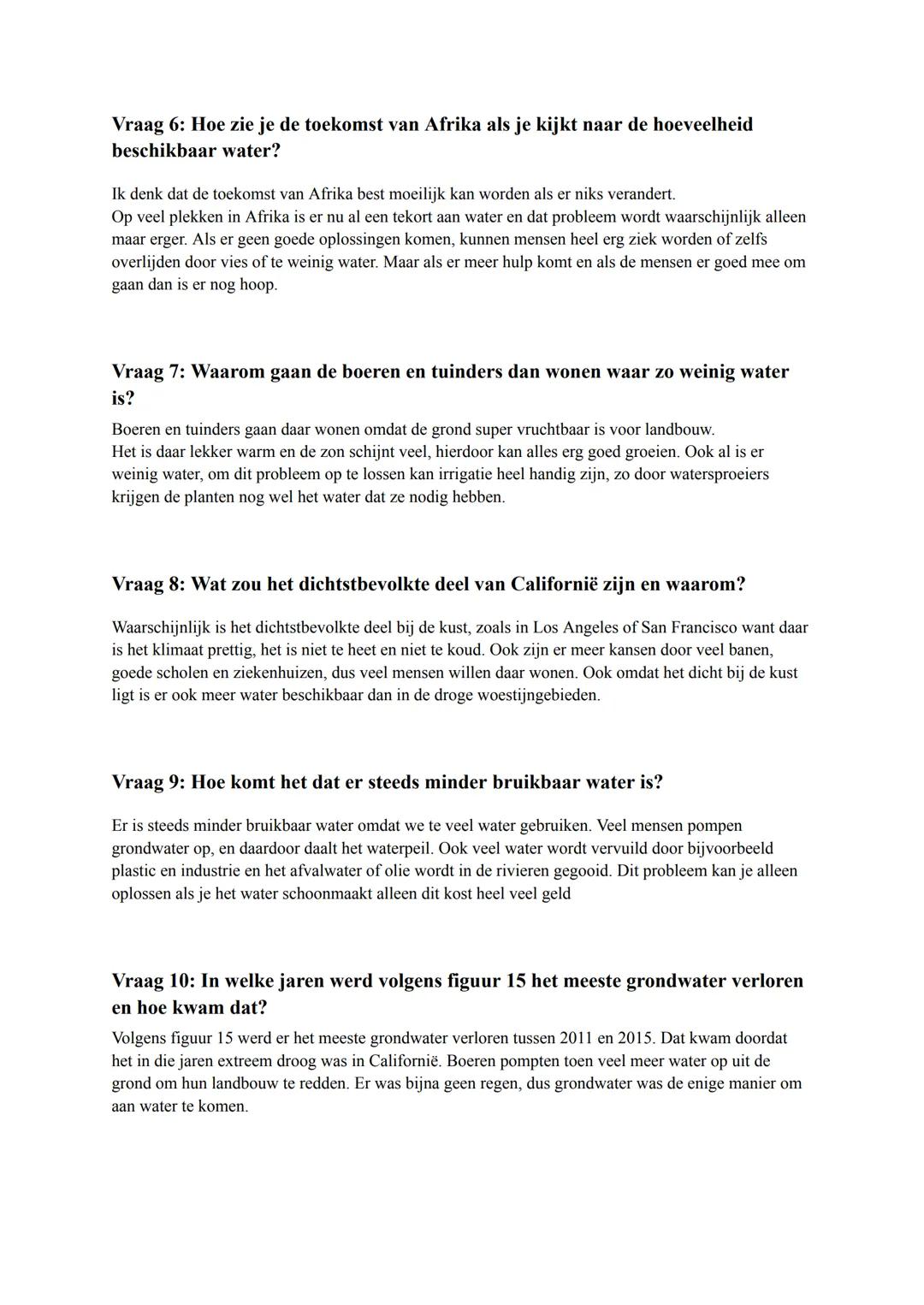 vraag 1: Hoeveel water gebruik je gemiddeld per dag per persoon thuis? 142m³
Vraag 2: Zoals je ziet zit hier een erg groot verschil in, hoe