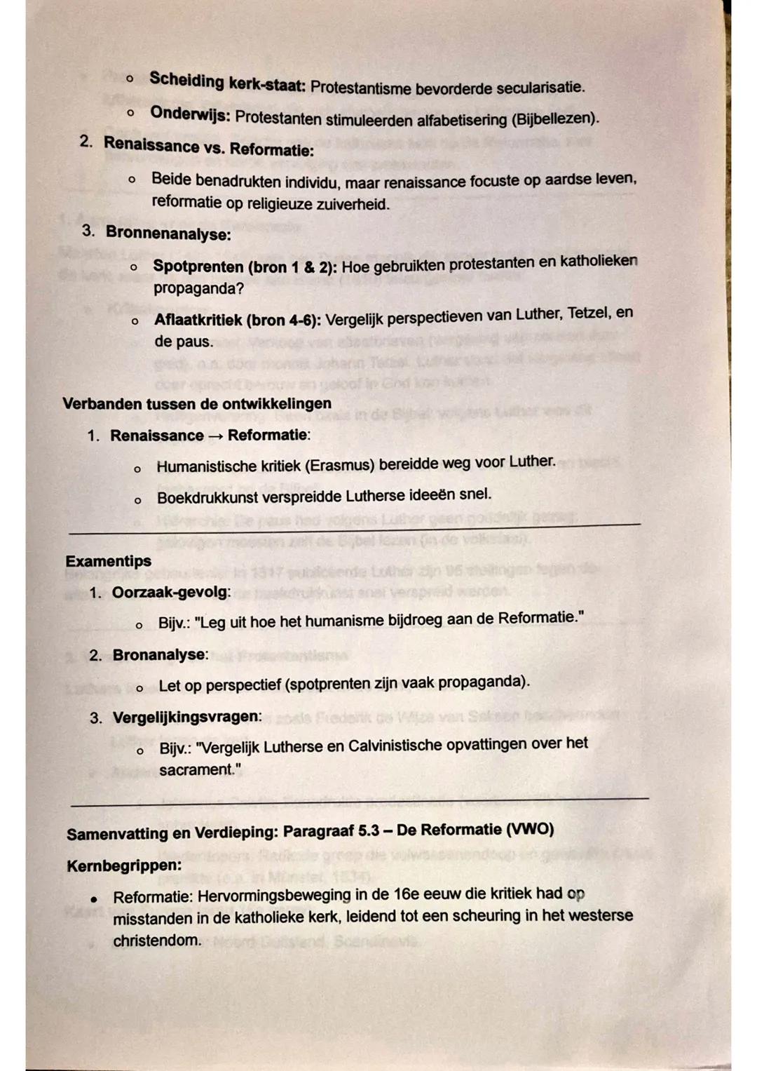5.3 | Reformatie: Splitsing in de kerk
Kernbegrippen:
- Reformatie: Hervormingsbeweging tegen misstanden in de katholieke kerk
(16e eeuw).
-