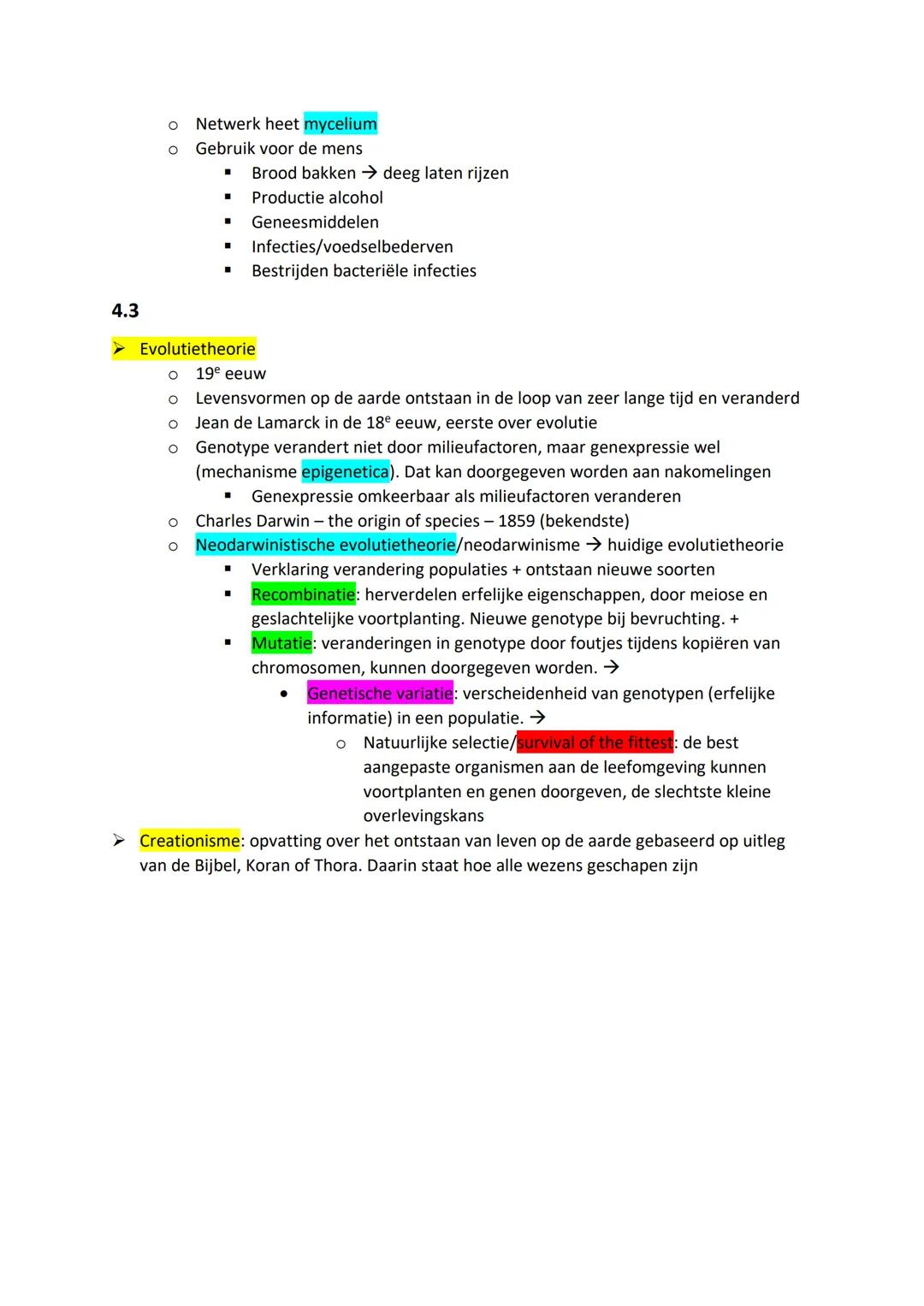 # 4.1
➤ **Geschiedenis van het leven op de aarde**
* De aarde bestaat 4,6 miljard jaar precambrium
* Eencelligen en meercelligen precambri