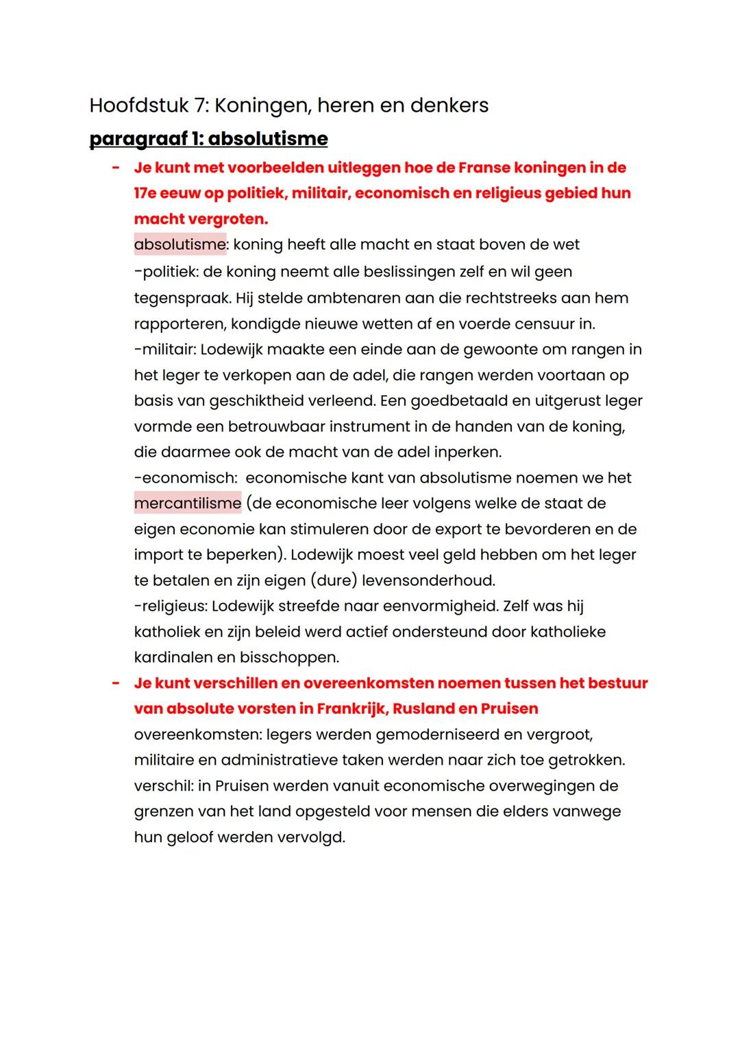 Geschiedenis leerdoelen h5 MEMO