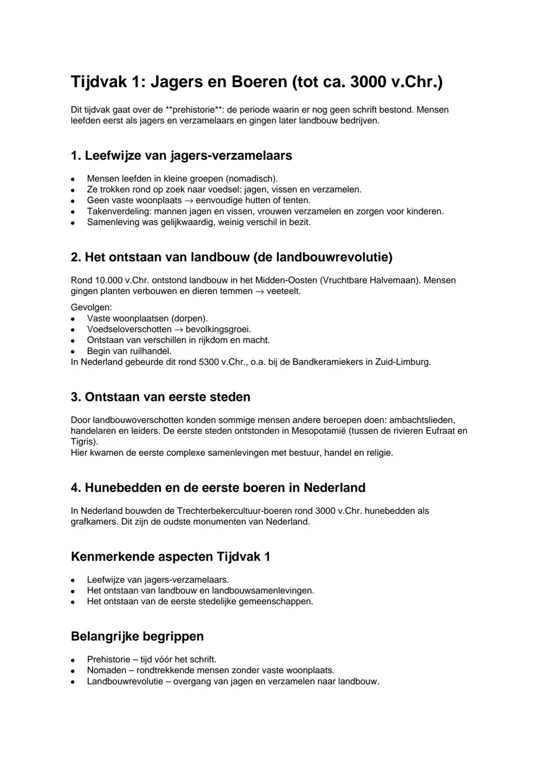 Tijdperk 1 geschiedenis