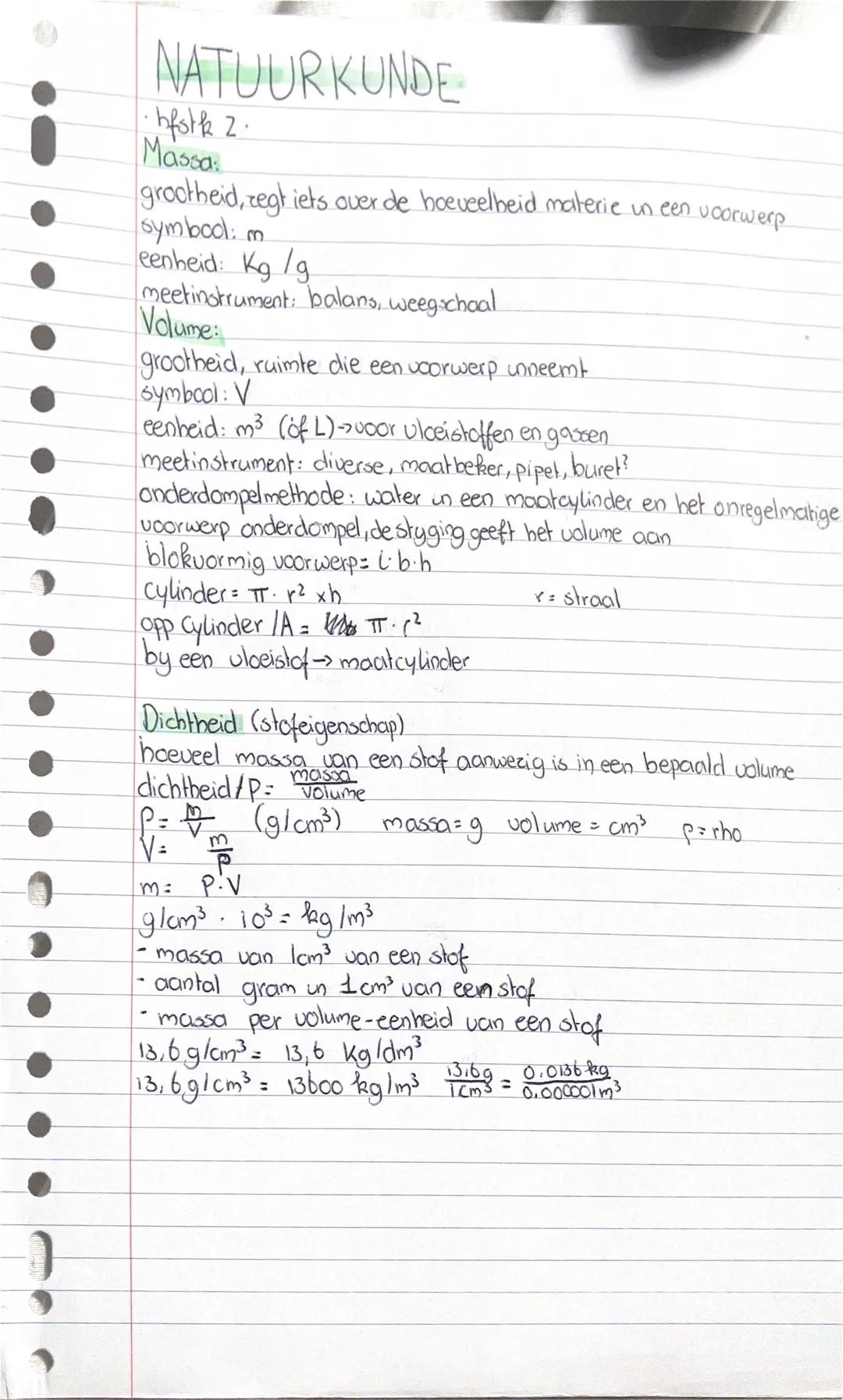 Natuurkunde hoofdstuk 2