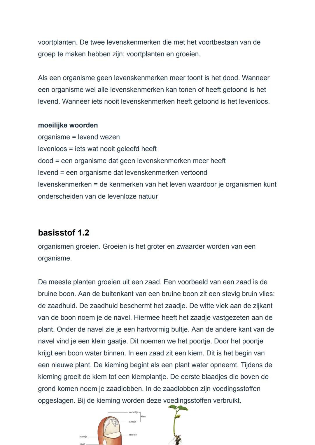 BIOLOGIE HOOFDSTUK 1 SAMENVATTING
basisstof 1.1
Een organisme is een levend wezen. Mensen, planten dieren en dingen zijn
organismen. Bacteri