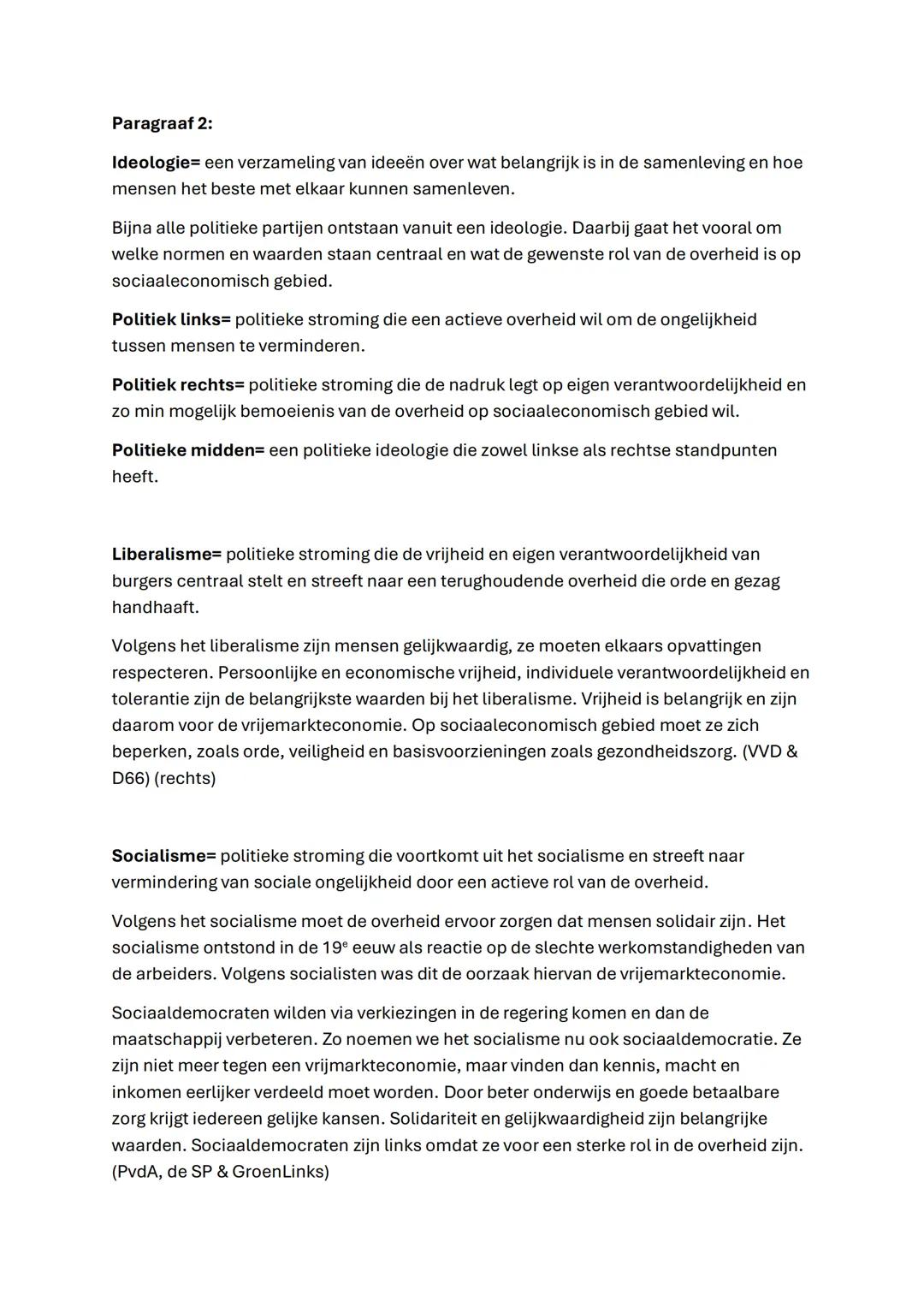 Maatschappijleer
Hoofdstuk 3
Parlementaire democratie
Paragraaf 1:
Politiek= het maken van keuzes waaraan alle burgers in een staat zijn geb