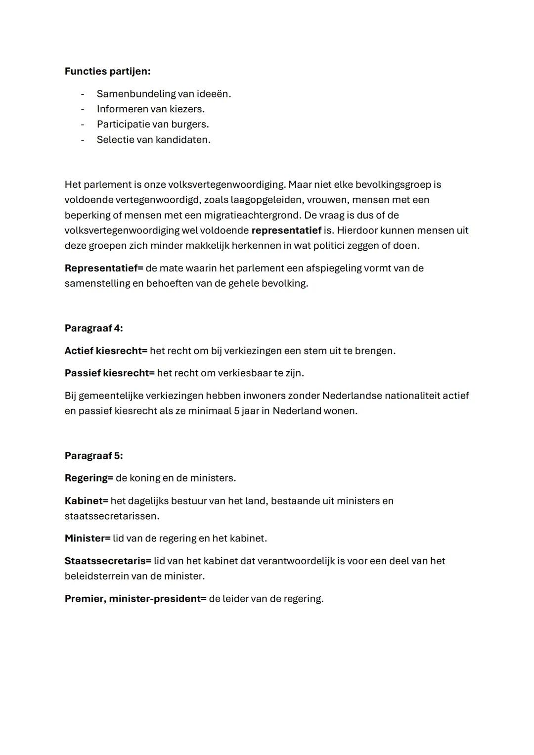 Maatschappijleer
Hoofdstuk 3
Parlementaire democratie
Paragraaf 1:
Politiek= het maken van keuzes waaraan alle burgers in een staat zijn geb