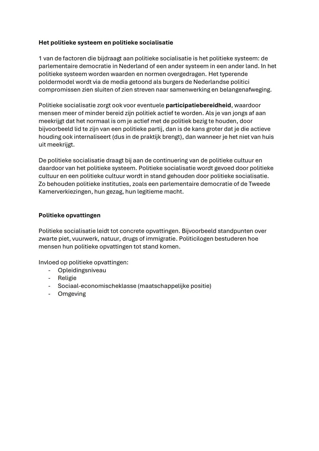 Maatschappijwetenschappen Hoofdstuk 4 & 6
Hoofdstuk 4:
Paragraaf 1:
Het kernconcept staatsvorming= de institutionalisering van politieke mac