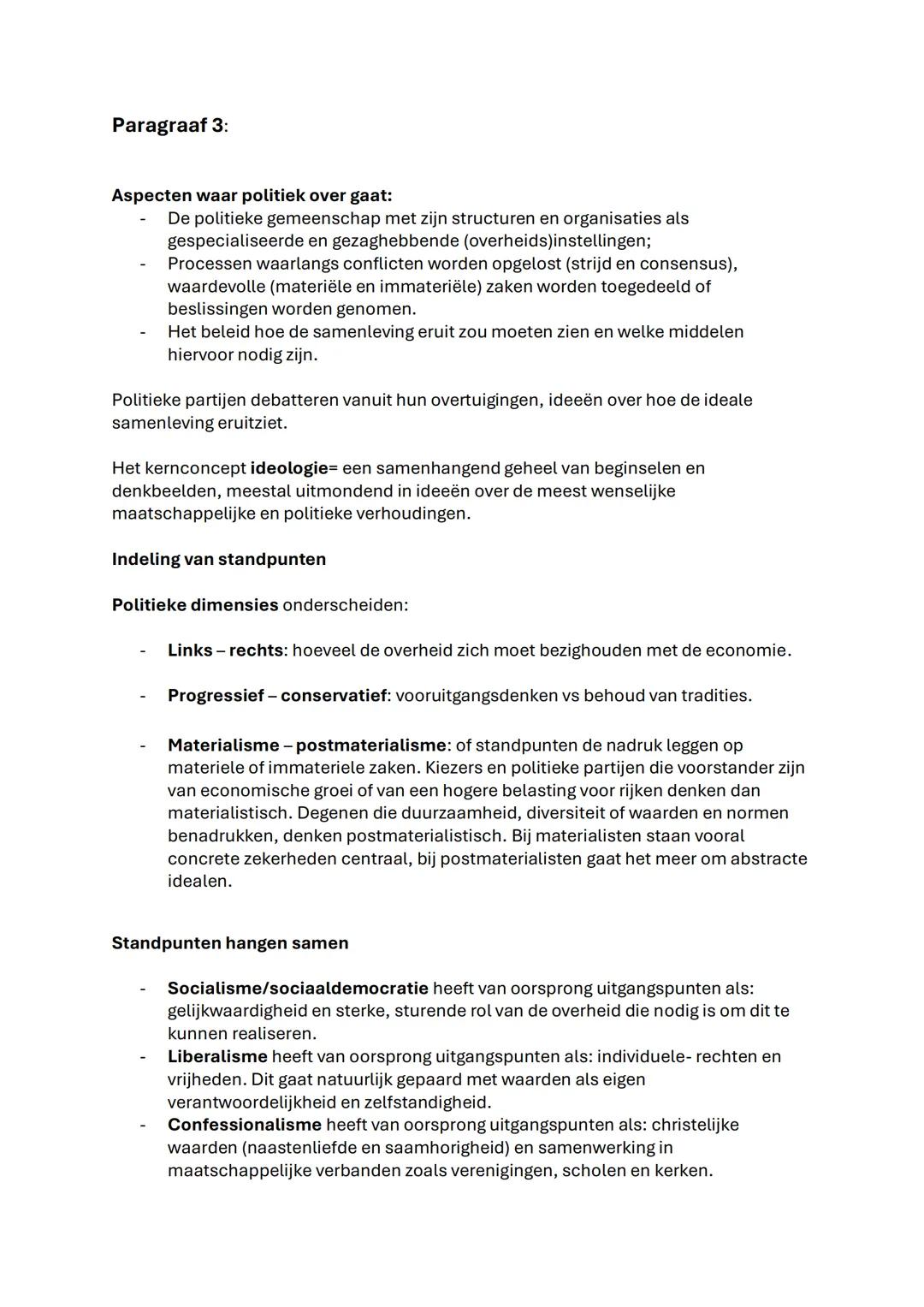 Maatschappijwetenschappen Hoofdstuk 4 & 6
Hoofdstuk 4:
Paragraaf 1:
Het kernconcept staatsvorming= de institutionalisering van politieke mac