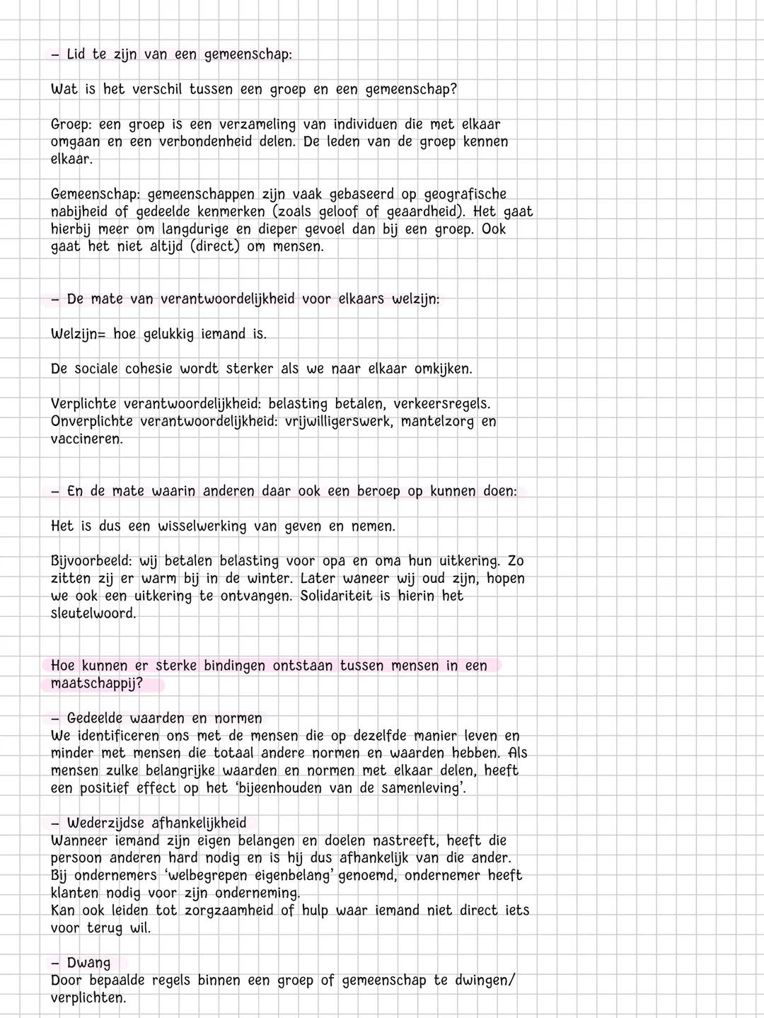 Hoofdstuk 2
De samenlevingen en bindingen
Hoofdconcept van het hoofdstuk:
Binding
Paragraaf 1
Binding verwijst naar de relatie en onderlinge