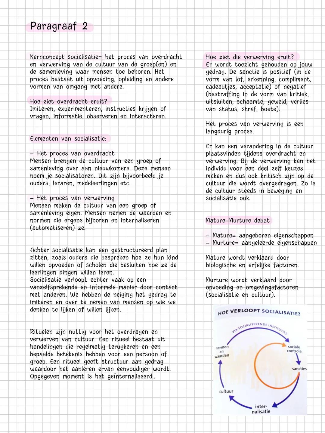 Maatschappij Wetenschappen
Hoofdstuk 1 & 2
Hoofdstuk 1
De samenleving en het individu
Hoofdconcept van het hoofdstuk:
Vorming
Paragraaf 1:
R