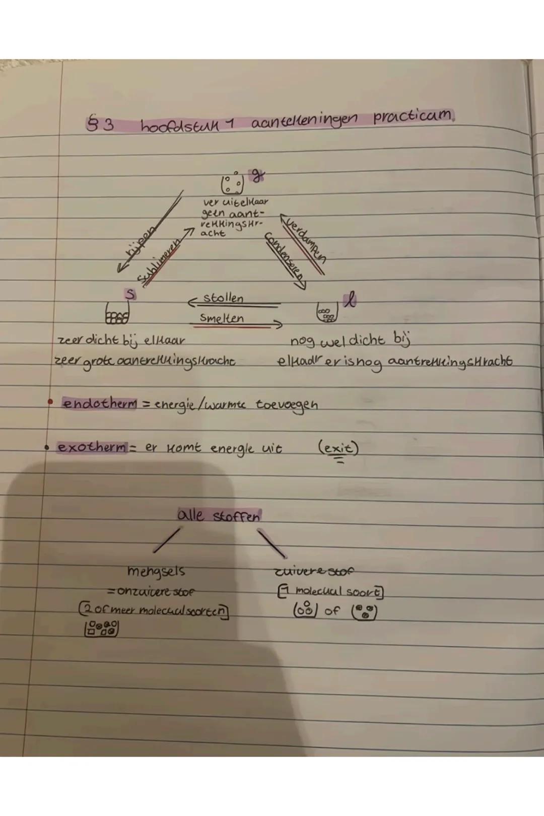 # §1 Hoofdstuk 1 aan het begin practicum
1) A + B + C $\longrightarrow$ D + E
beginstoffen
2) $\longrightarrow$ +
Scheiden
Scheikund