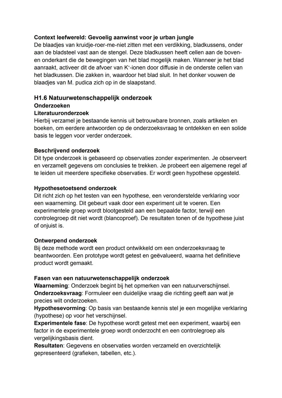 H1.1 Wat kun je met biologie?
Organismen
Alle levende organismen tonen levensverschijnselen (alle scheikundige reacties zijn
organismen). Al