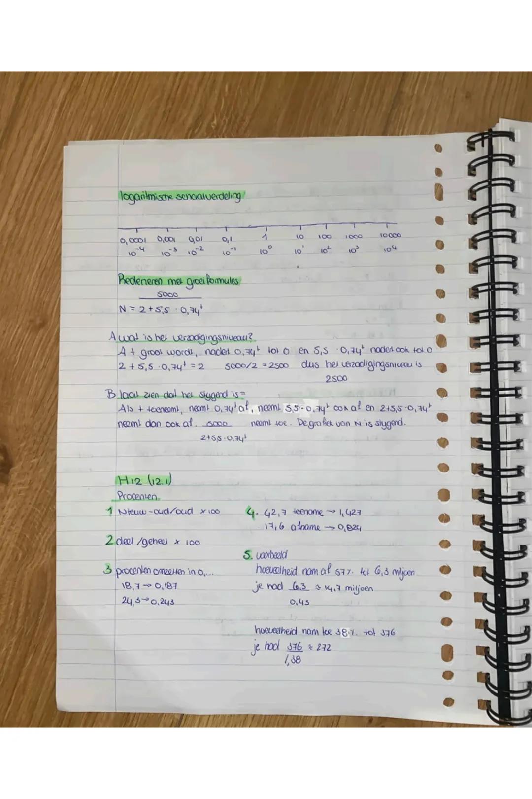 Wiskunde expontentiele verbanden (hoofelsking)
lineaire groei
N=al + b (y=ax+b)
t=5 N=130
t=8 N=190
N=20t + b
t=5 N=130
20·5 + b =130
100 +