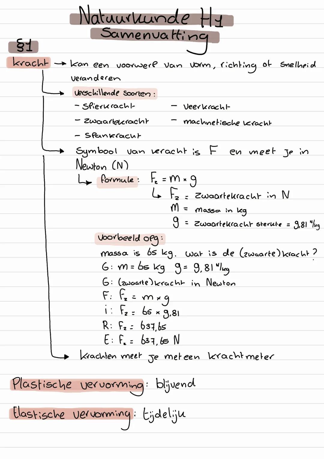 Natuurkunde Hoofdstuk 1