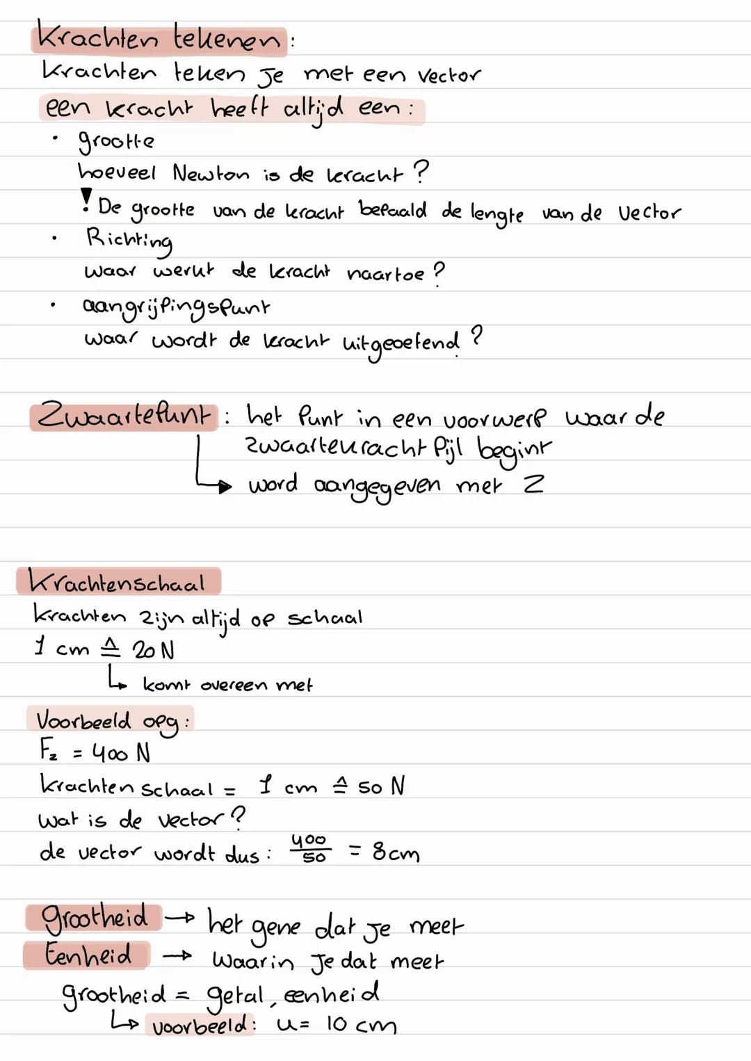 §1
Natuurkunde H1
Samenvatting
kracht → kan een voorwerp van vorm, richting of snelheid
veranderen
Verschillende soorten:
- Spierkracht - Ve